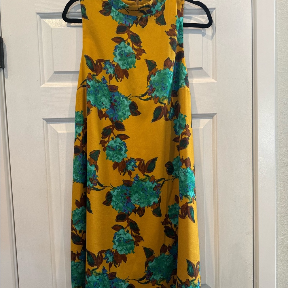 The Limited Yellow and Green Floral Midi Dress